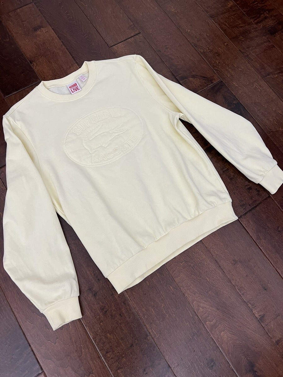 Supreme Lacoste SS17 Pique Crewneck Light Yellow Size Medium | eBay