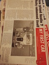 Sk132 Ephemera Article My First Car Austin 7 Ruby Roger Coleman 