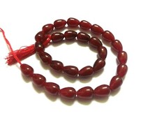 Ruby Teardrop Smooth 8x10mm, Red Quartz Drop Beads 13"inch 1 Strand AG