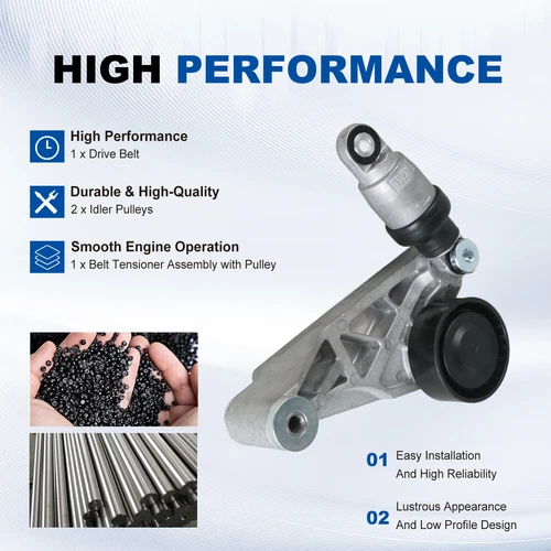 V-Ribbed Belt & Tensioner & Idler Pulley Kit for 2012-2018 JEEP Wrangler JK 3.6L - Picture 3 of 22