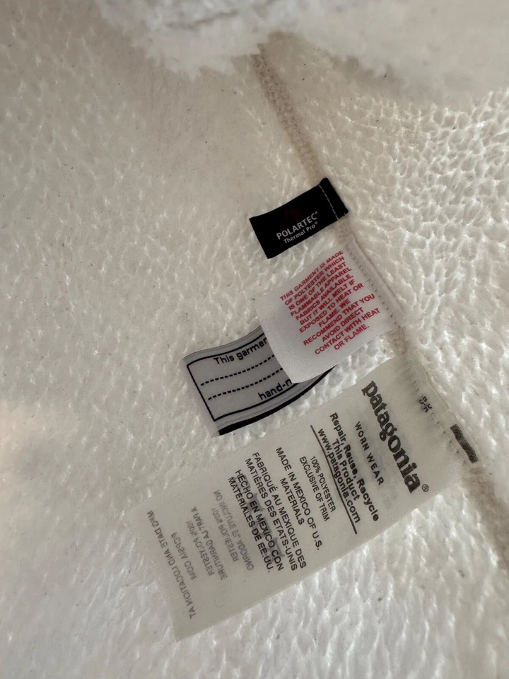Patagonia Niñas XXL Re-Tool Snap-T Blanco Polar Suéter Chaqueta Polartec Foto 4 de 4