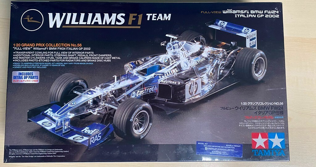 F1 タミヤ 1⁄20フルビュー ウィリアムズBMW FW24 イタリアGP仕様 1:20