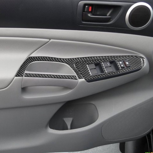 Carbon Fiber Front Window Button Control Trim 6Pcs For Toyota Tacoma 2012-2015 - Picture 6 of 9