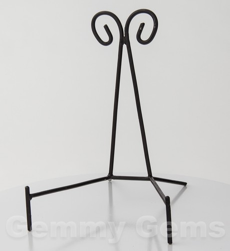 106L Large Black Iron Metal Decorative Display Stand Slice Slab Plate Crystal - Picture 9 of 9