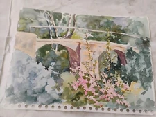 Original Watercolors By Peg Humphrey Bridge & Shoreline 9"x12"