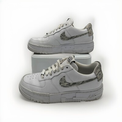 Nike Schuhe Damen Größe UK 5 Air Force 1 Pixel weiß Zebra Plateau niedrig Turnschuhe