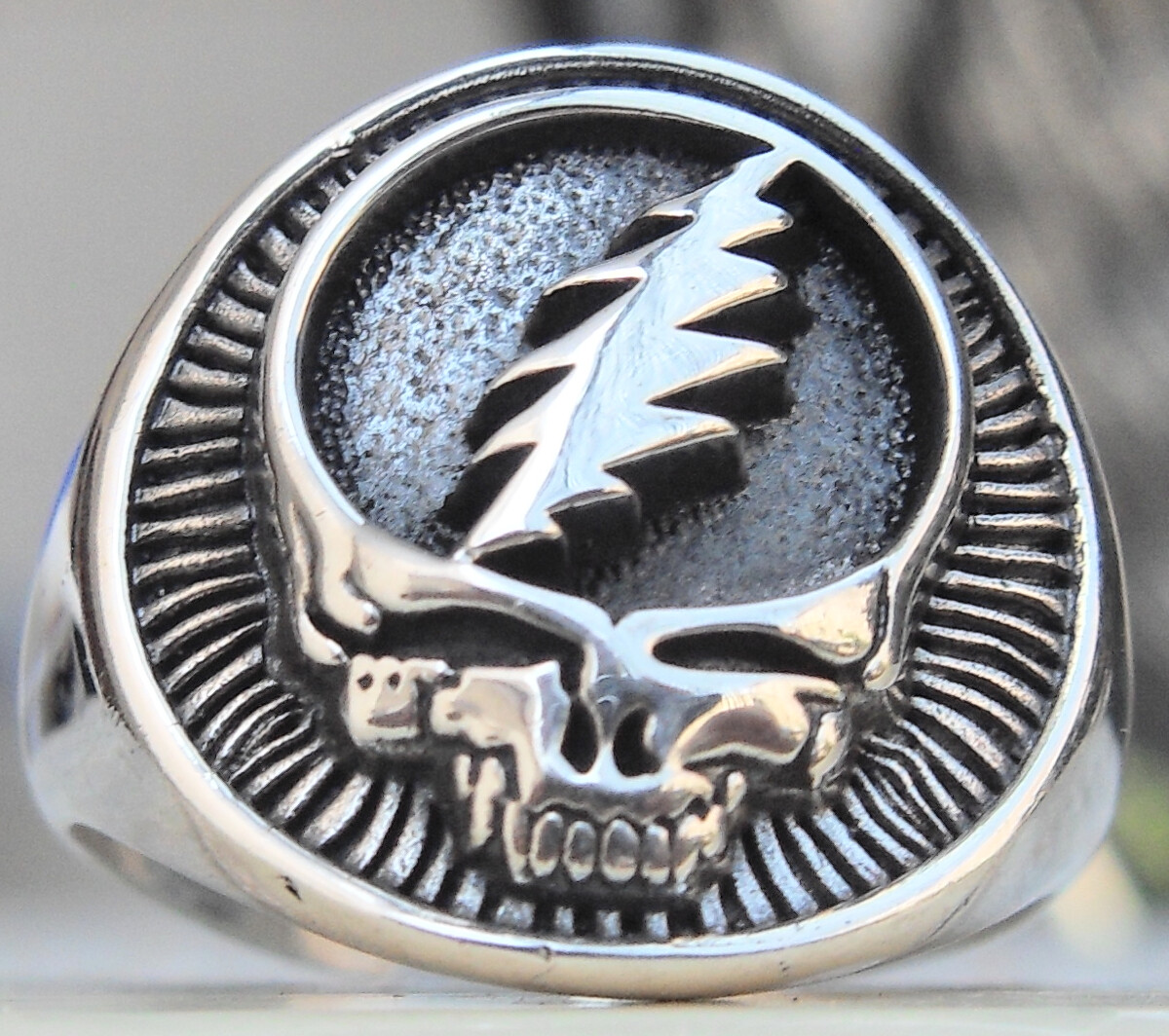 Solid Sterling Silver 925 Grateful Dead Skull Handmade 3D Solid Sterling Silver 925 Grateful Dead Skull Handmade 3D