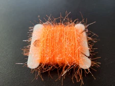 STRAGLE SPARKLE CHENILLE - HOT ORANGE - 12mm - Sm. Di. Core - Fly Tying Material