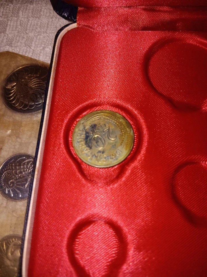 Juego de monedas Singapur 1967 vintage coleccionables raras antiguas Foto 3 de 4
