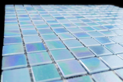Light Blue Iridescent Mosaic Glass Tile Kitchen & Bath - Picture 5 of 8
