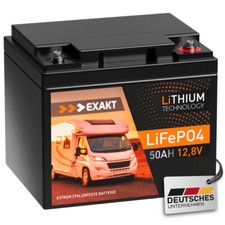 LiFePO4 50Ah 12V Akku EXAKT Lithium Batterie USV Solar Boot ers. 45Ah 40Ah