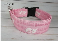 Pink Tampa Bay Buccaneers NFL Terri's Dog Collar custom made adjustable girl