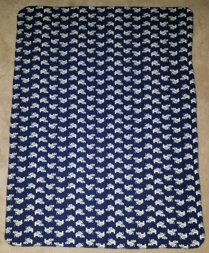 Manta de recepción Koala bebé azul blanco elefantes Lovey seguridad 100 % algodón Foto 3 de 4