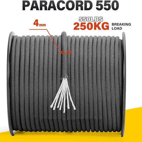 100M 300FT 4mm 7 Strand Core 550 Paracord Parachute Cord Camping Tent Rope Color - Picture 3 of 12