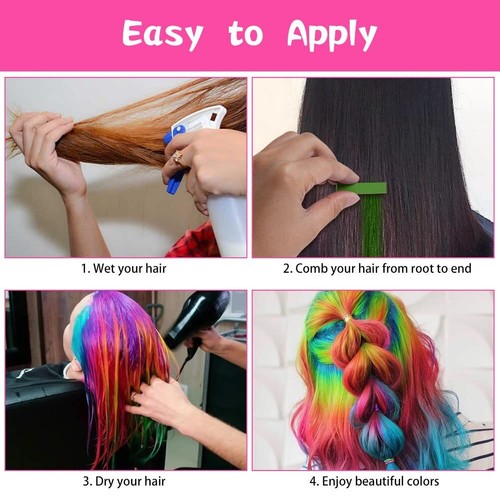 Haarkreide, 24 Farben Set Haar Kreide Für Mädchen, Temporäre Haarfarbe Kinder Er - Bild 4 von 9