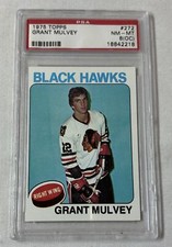 1975 Topps hockey #272 GRANT MULVEY ~ PSA 8 (OC)
