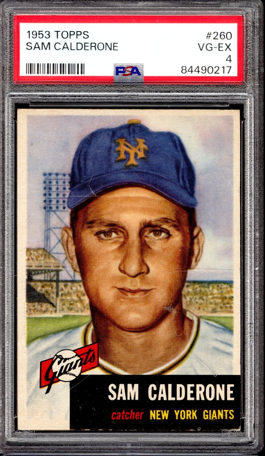 1953 Topps #260 Sam Calderone - PSA VG-EX 4 - New York Giants - VSCARDS
