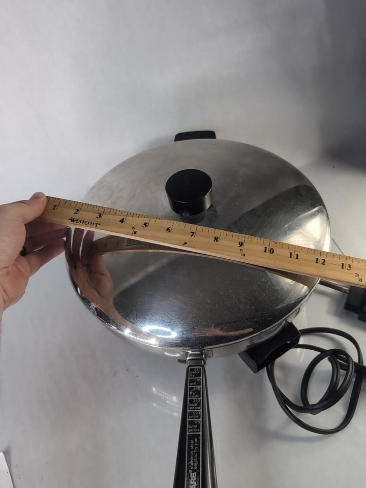 Vintage Farberware Stainless Steel 12" Electric Skillet Fry Pan B3000