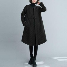 Zanzea Long Sleeve Vintage Knot Button Pocket Long Coat Size 22 Uk Bnwt Black