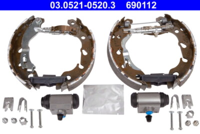 ATE 03.0521-0520.3 Brake Shoe Set for Fiat, Ford