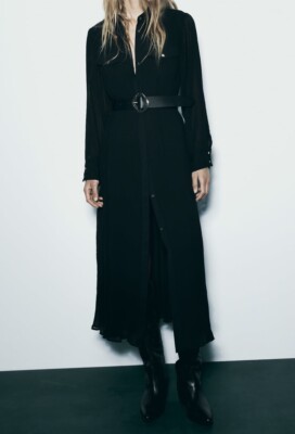 chinese dress ladies Semi Sheer Pleat Long Sleeve Midi Dress
