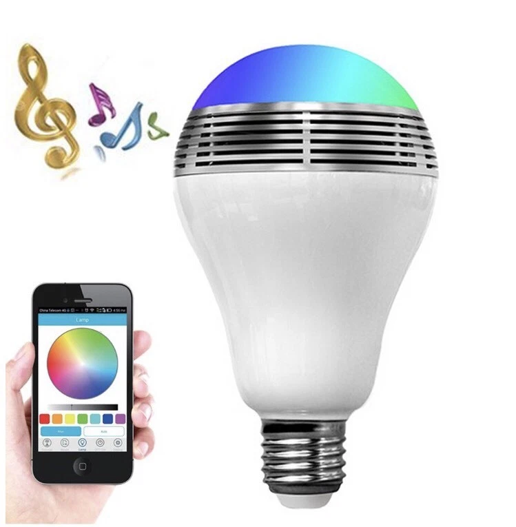 Smart LED Light Bulb Bluetooth Speaker Wireless For IPhones Androids By Zonv