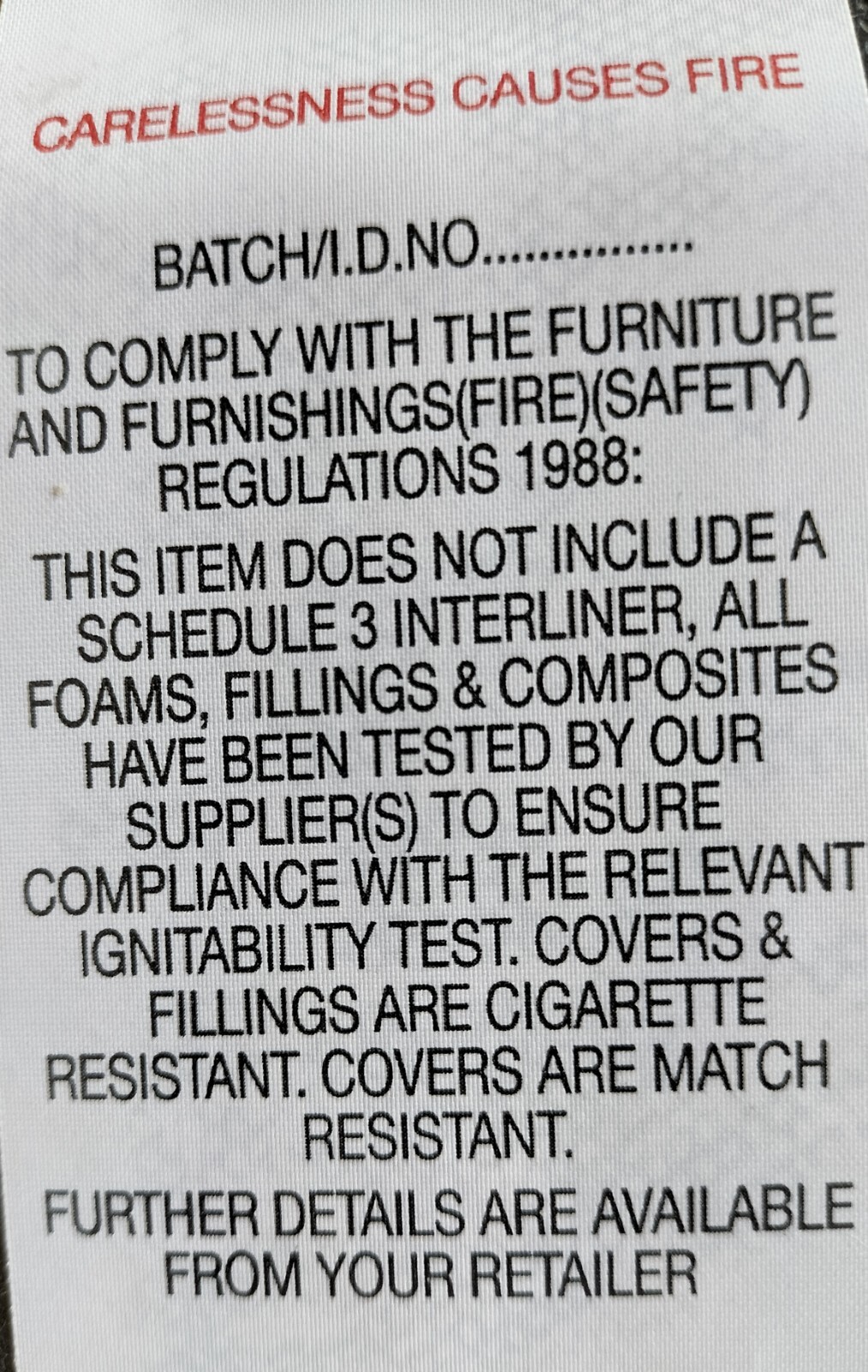 10 Fire Resistant Sew on Labels / Fire safety labels Sew on Fire labels