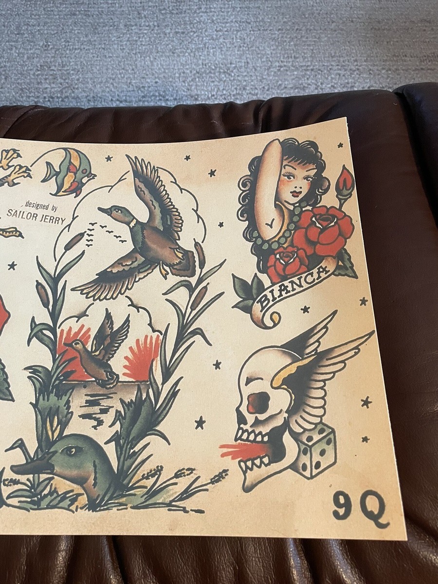 Designed By Sailor Jerry Tattoo flash art sheet (lot #137) 9Q