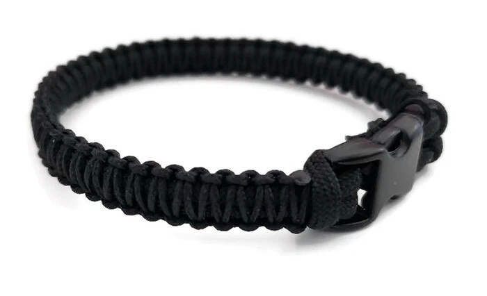 Paracord Bracelet 550 Black/Black Micro Cord U.S. Seller