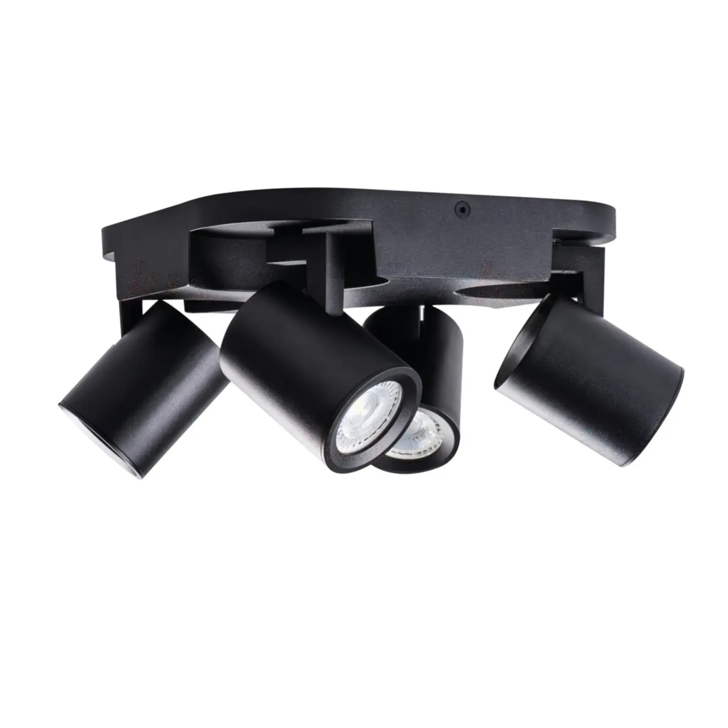 Plafoniera 4 Faretti Laurin Nera - Illuminazione Interni Orientabile