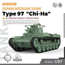 1/87 Military Model Kit Japan Type 97 "Chi-Ha" Medium Tank