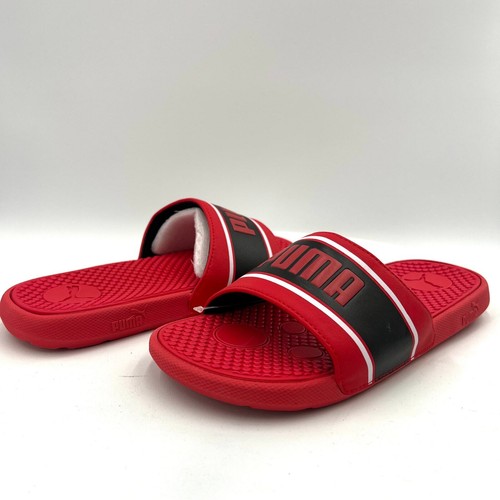 PUMA Unisex Cool Cat Slide Sandal High Risk Red Black White Size 4 E 24 - Picture 3 of 10