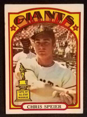 1972 Topps #165 Chris Speier All Star Rookie RC San Francisco Giants VG-EX