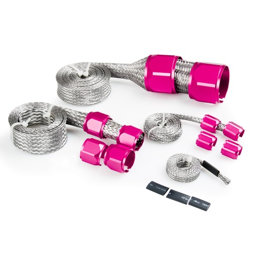 Radiator Hose Sleeving Stainless Steel Braided Dress-Up Hose Cover Kit Chrome - Picture 4 of 10