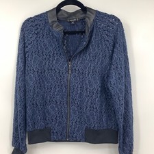 Stella And Dot Womens Medium Jacket Danielle Lace Bomber Downtown Romantic Moto