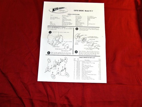 Kits Heald Super VT-7 Bronc VINTAGE MINIBIKE OWNER MANUAL & DOCUMENTS - Picture 7 of 11