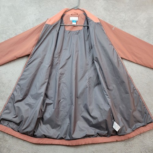 Columbia Day Trippin Jacket Womens Medium Dusty Pink Raincoat Windbreaker Long - Picture 3 of 12