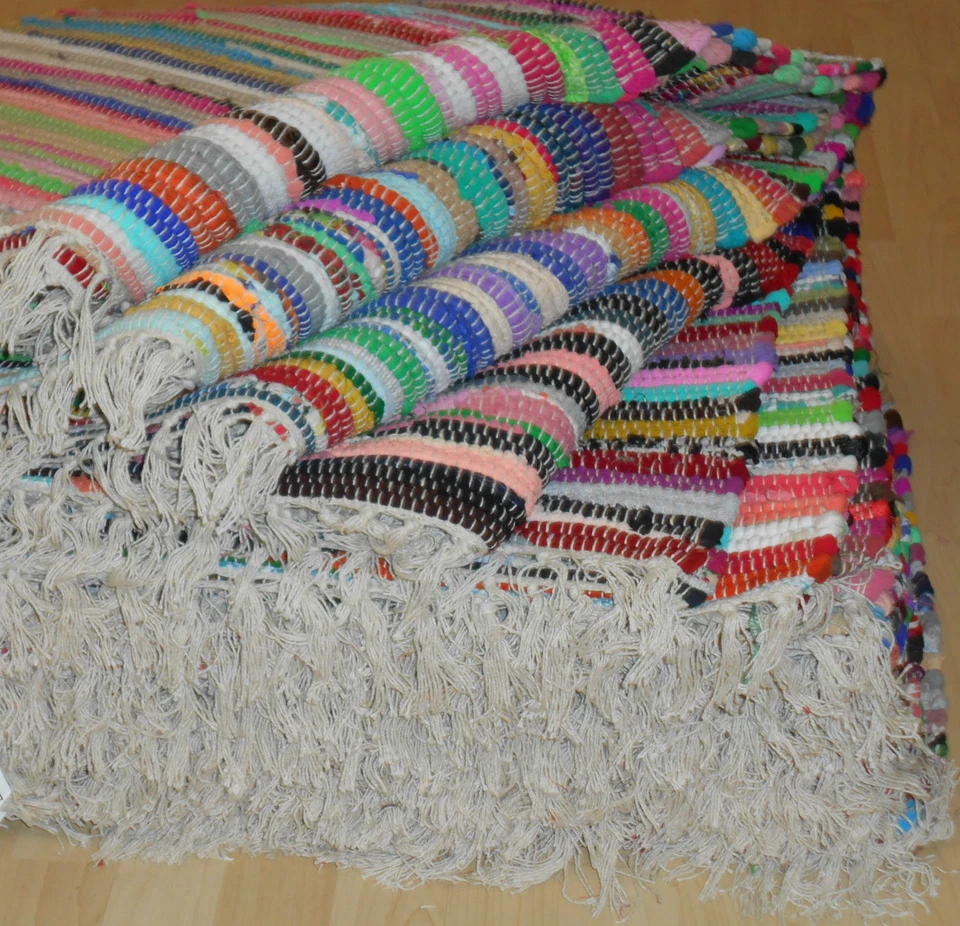 Teppich Fleckerl Fleckerlteppich Multicolor MALMÖ Baumwolle Handweb viele Größen - Bild 2 von 3