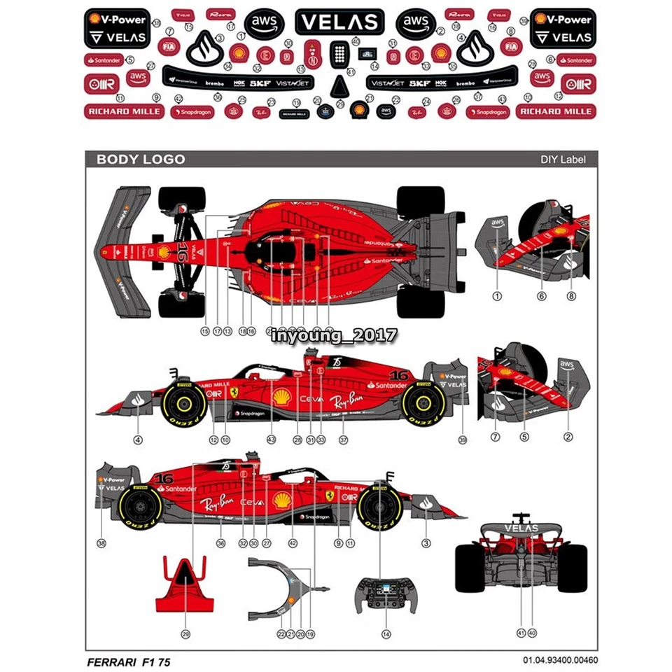 1:18 Fernbedienungs Auto 2.4GHz Ferrari F1-75 Modellauto F1 RC Auto Spielzeug - Bild 2 von 4