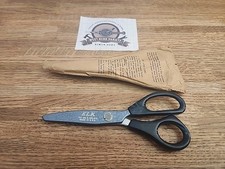 NOS ELK Fabric - Blue Marbled Bakelite Handle Pinking Shears Scissors USA