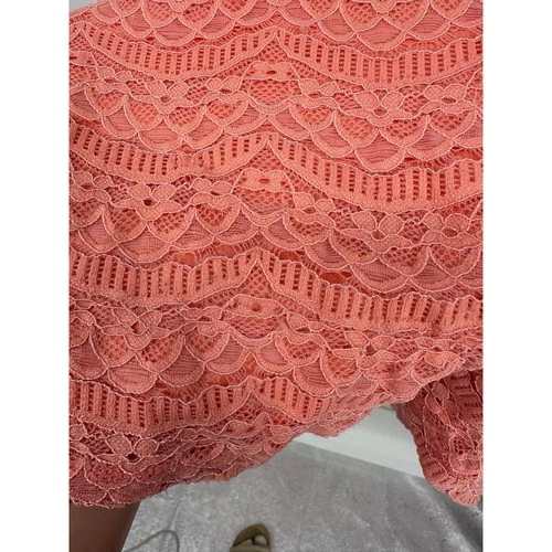 Torrid Coral Orange Lace Peplum Top Size 4 Sleeveless V-Neck Babydoll Boho image 8