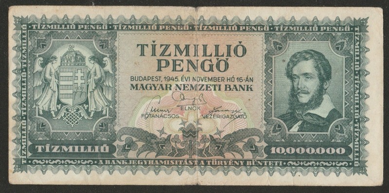 1945 HUNGARY 10,000,000 PENGO NOTE