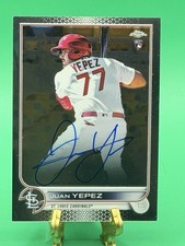 2022 Topps Chrome Juan Yepez #RA-YJ Cardinals Rookie Auto RC Baseball Card. rookie card picture