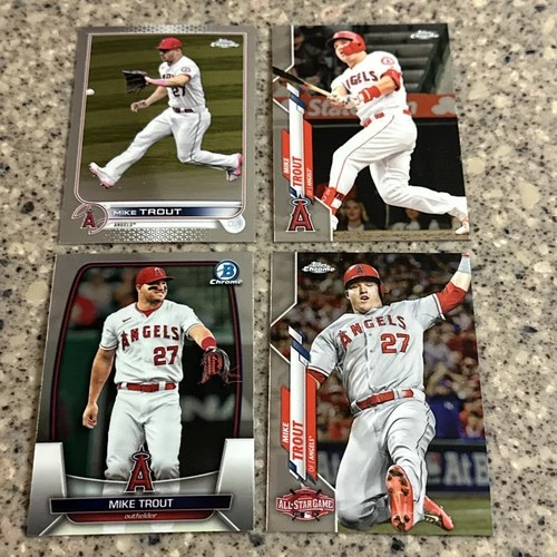 Mike Trout-Lot-4 MLB CARDS-Chrome-2020 Topps Chrome #U-69 Los Angeles Angels