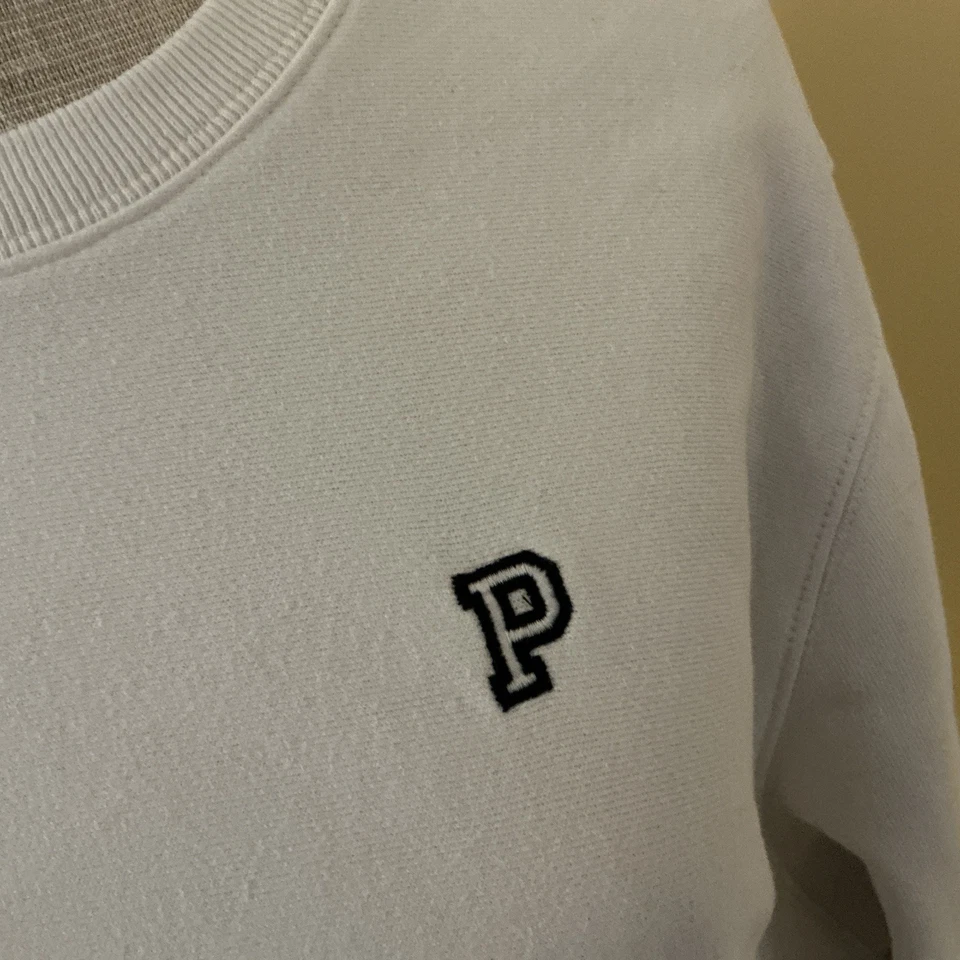 Women’s Victoria's Secret Pink White medium Sweatshirt college style jumper - Image 2 of 4
