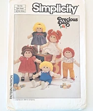 Simplicity 6999 Doll & Clothes 18" Soft Sculptured Precious Pals Uncut Vintage
