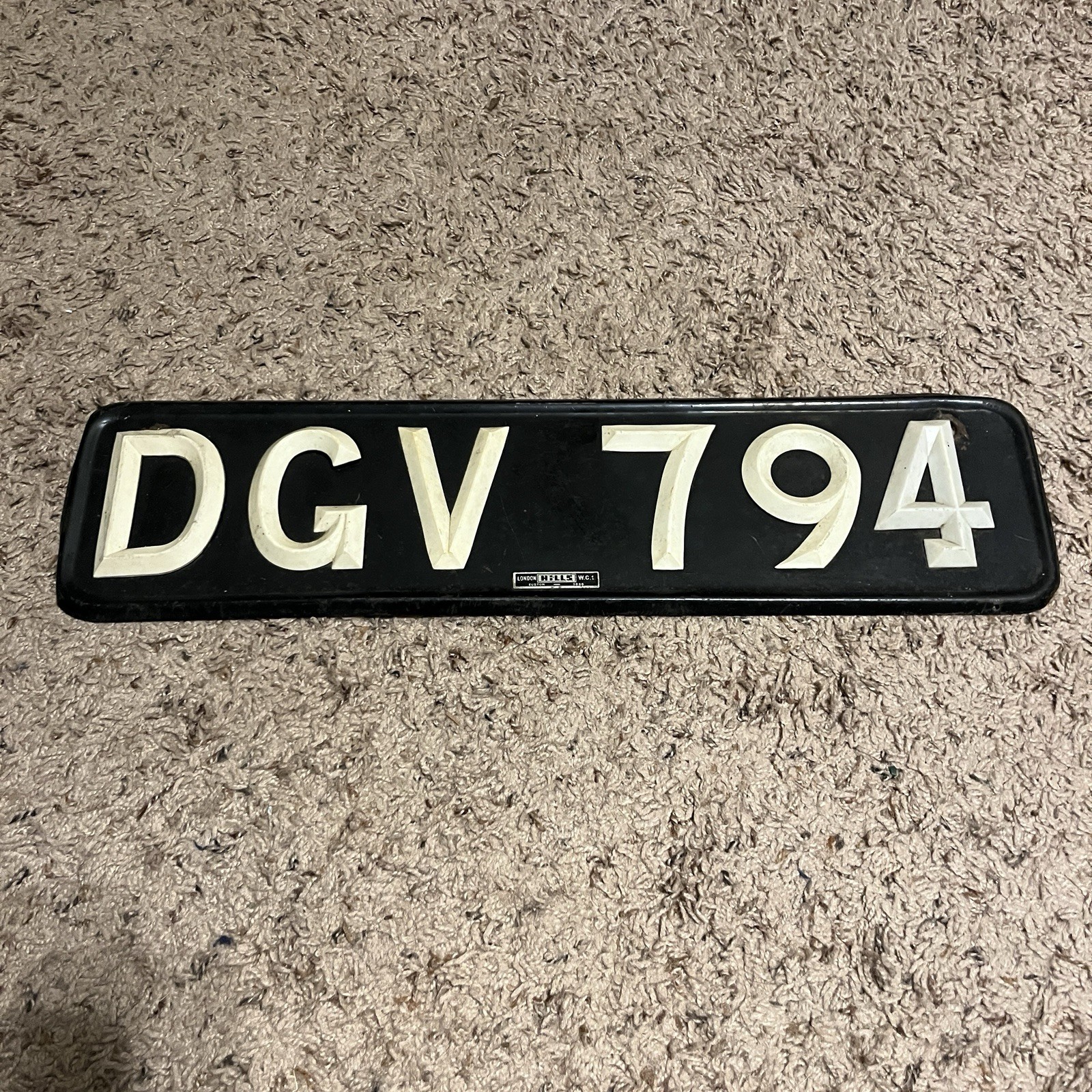 Vintage 1950s British License Plate London England Very Rare Good Condition 🔥