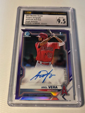 2021 Bowman Chrome Arol Vera Purple Refractor 1st Auto /250 CPA-AVE CGC 9.5