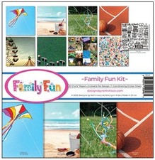 Family Fun Kit, 8 DS scrapbook papers stickers - Reminisce FFN200
