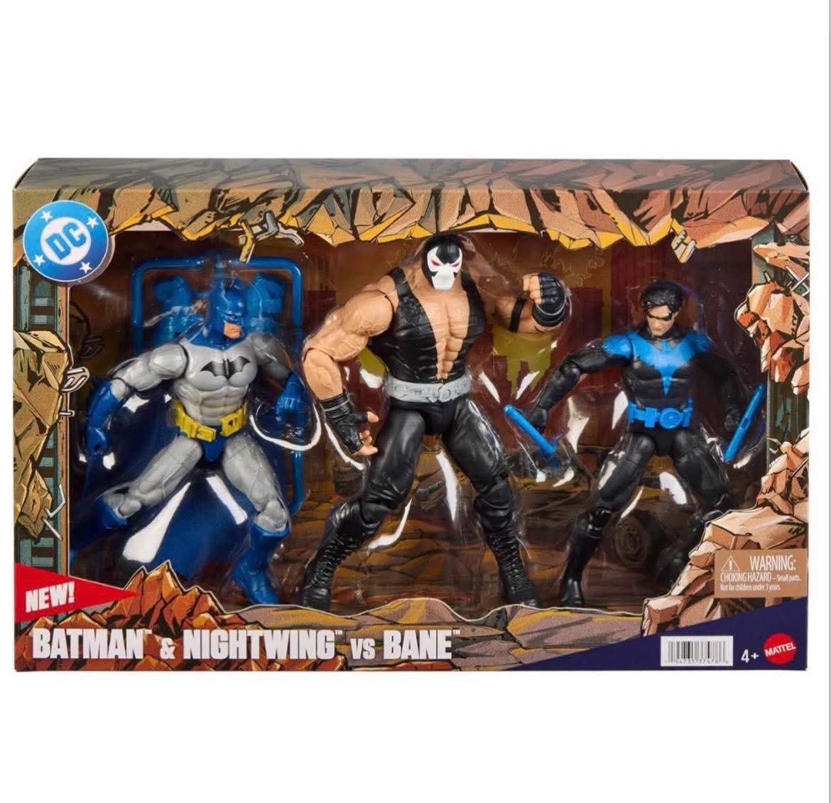 Mattel DC Premier Batman & Nightwing vs Bane 3-Pack Action Figures